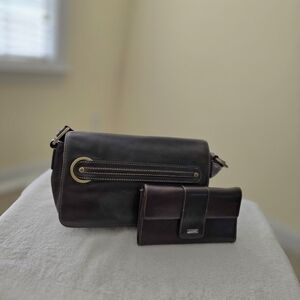 Cole Haan Leather Shoulder Bag with Wallet
